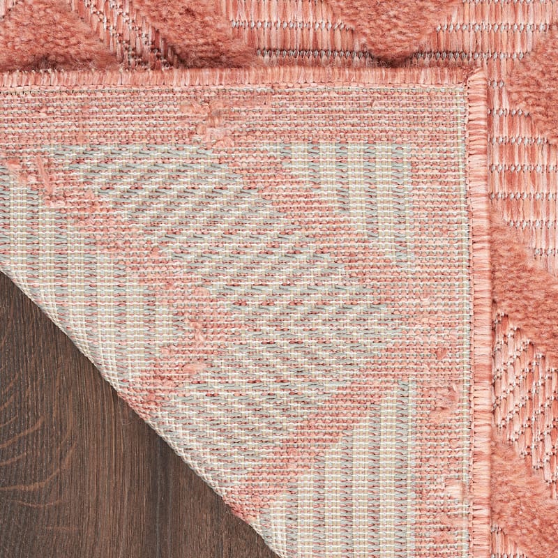 Nourison Versatile Indoor/Outdoor Geometric Flatweave Area Rug - 2' x 4' - Coral/Orange