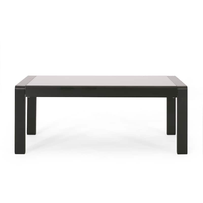 Maya Bay Aluminum and Tempered Glass Outdoor Coffee Table by Christopher Knight Home - Black + Gray
