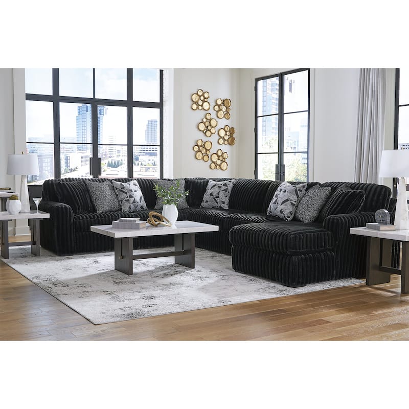 Signature Design by Ashley Midnight-Madness 4-Piece Sectional with Chaise - 151"W x 121"D x 40"H