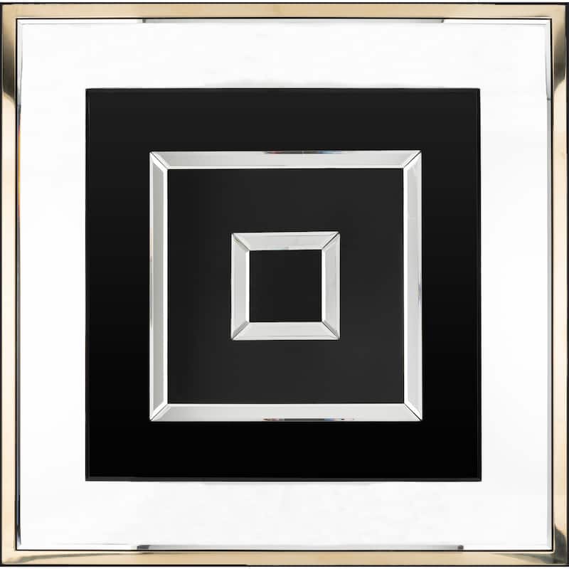 Aella Brass Beveled Square Mirror - 32"H x 32"W - 32"H x 32"W - Gold