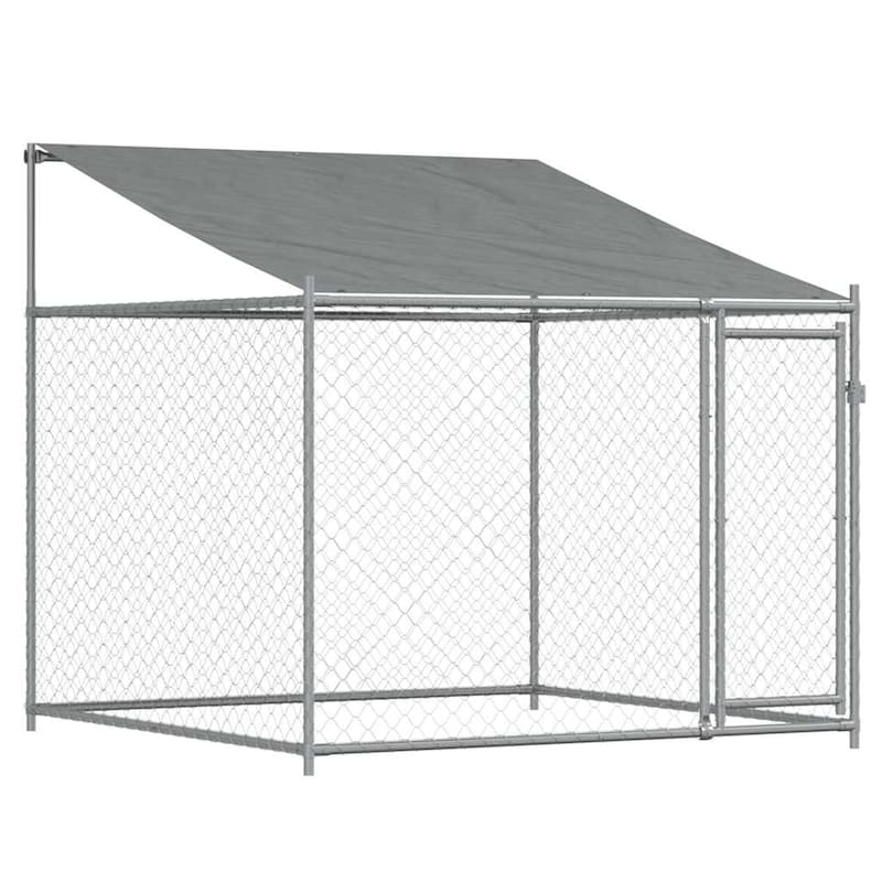 vidaXL Dog Cage Grey Galvanized Steel. Water-resistant Fabric Extra Large
