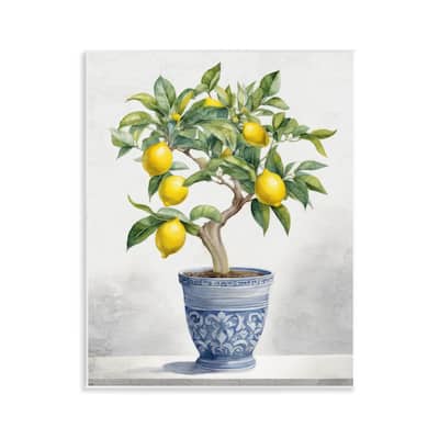 Stupell Traditional Potted Lemon Tree Wall Plaque Art Design By Kim Allen