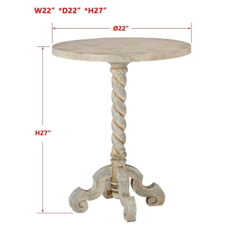 Izzy Resin End Table, Antique White