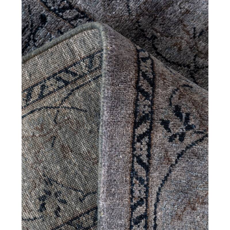 Overdyed One-of-a-Kind Hand-Knotted Area Rug - Gray - 2' 8" x 4' 2"