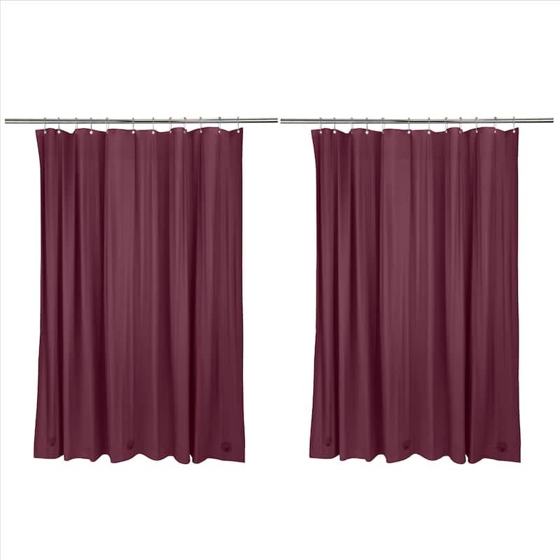 Bath Bliss 2 Pack Heavy Grommet Shower Liner - Burgundy