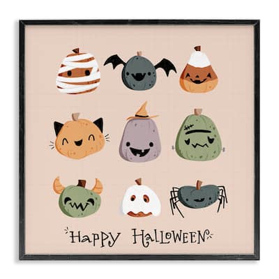 Stupell Cute Halloween Costume Pumpkins Framed Giclee Art Design By Sarah Hickman