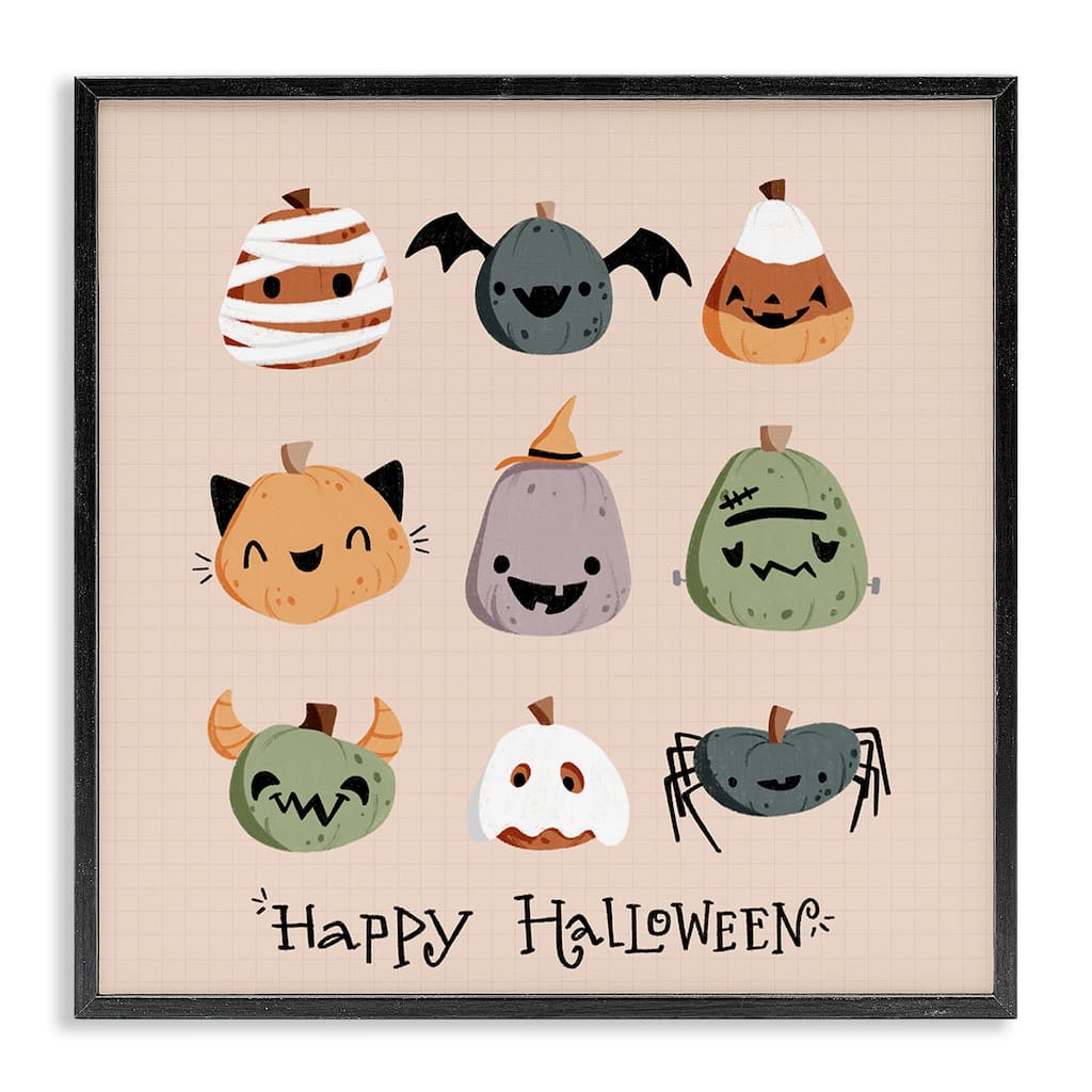 Stupell Cute Halloween Costume Pumpkins Framed Giclee Art Design By Sarah Hickman