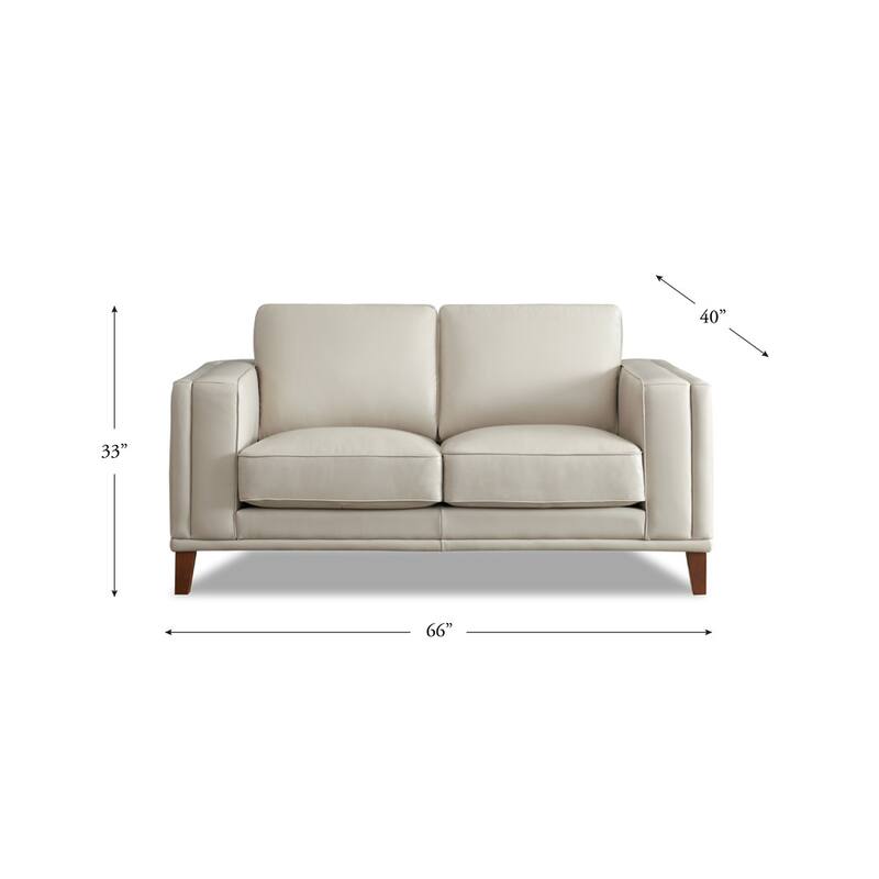 Hydeline Lyon Top Grain Leather Loveseat