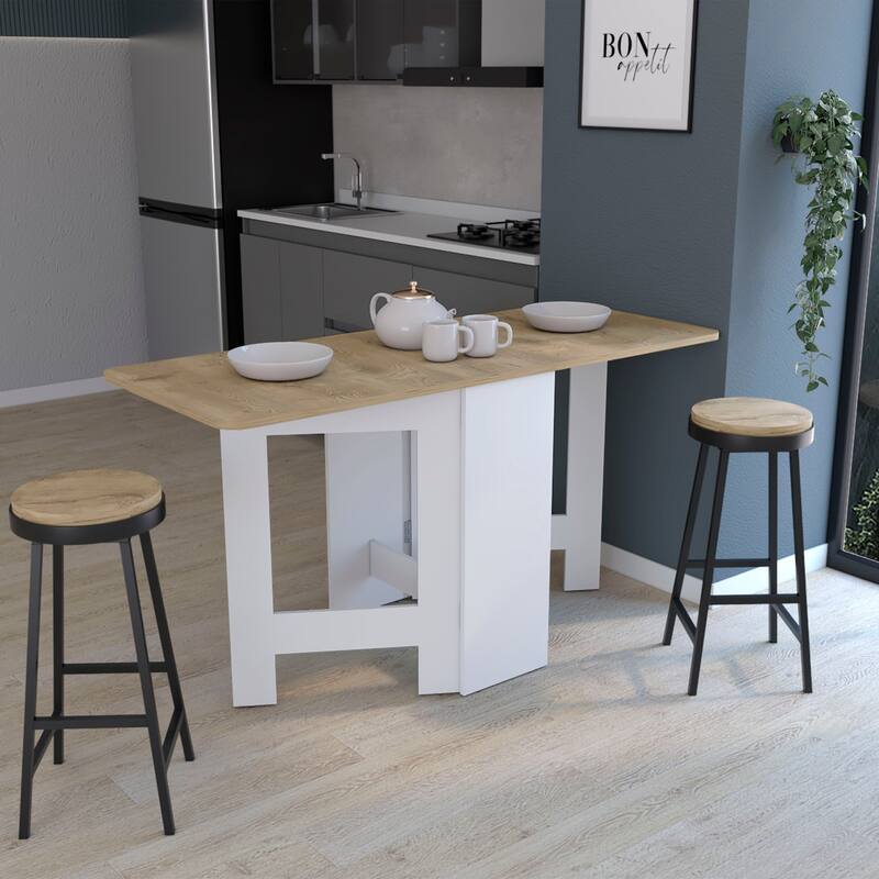 Folding Table Space-Saving with Compact Design, White - Living Room - Multi