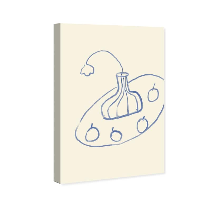 Wynwood Studio Canvas Abstract Simplify Blue and Ivory Modern & Contemporary Wall Art Canvas Print