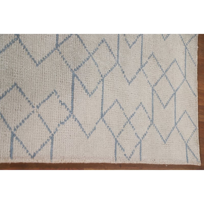 Trellis / Moroccan Indian Area Rug Handmade Wool Carpet - 5'1"x 7'10"