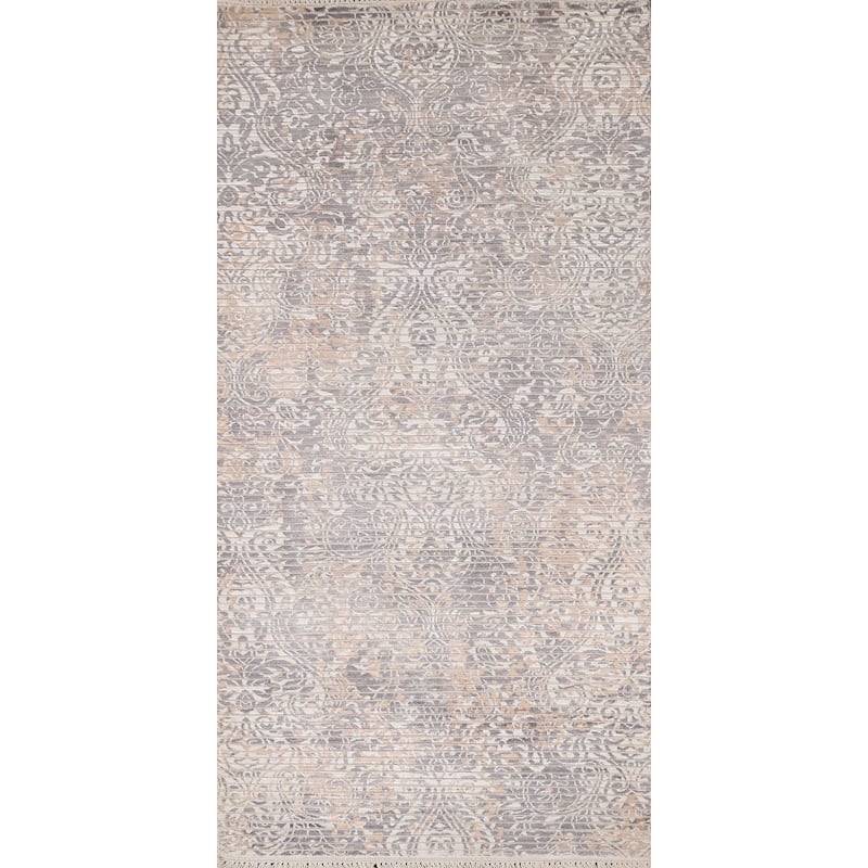 Modern Indian Accent Rug Handmade Indian Wool Carpet - 2'8"x 6'5"