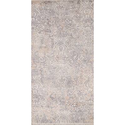 Modern Indian Accent Rug Handmade Indian Wool Carpet - 2'8"x 6'5"