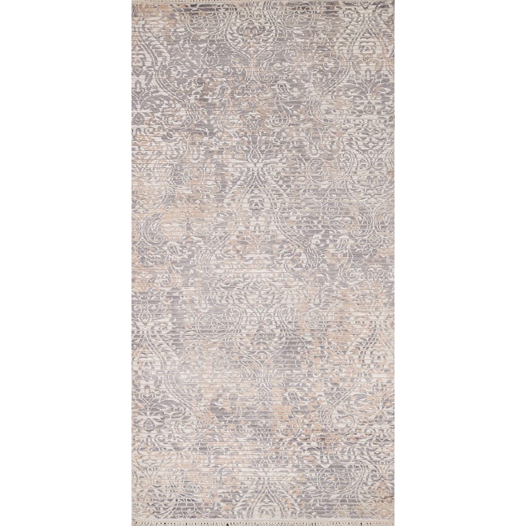 Modern Indian Accent Rug Handmade Indian Wool Carpet - 2'8"x 6'5"