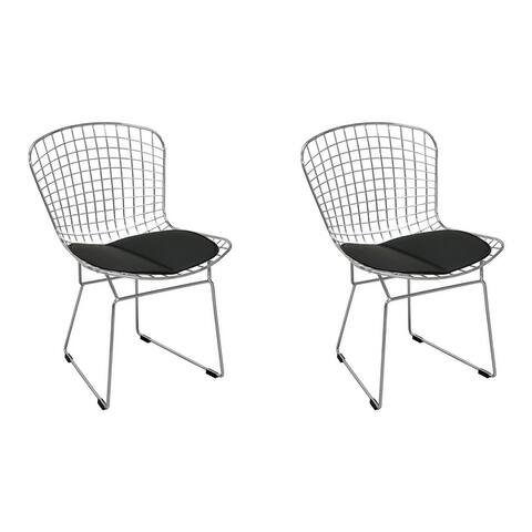 Chrome Wire Dining Side Chair (Set of 2) - N/A