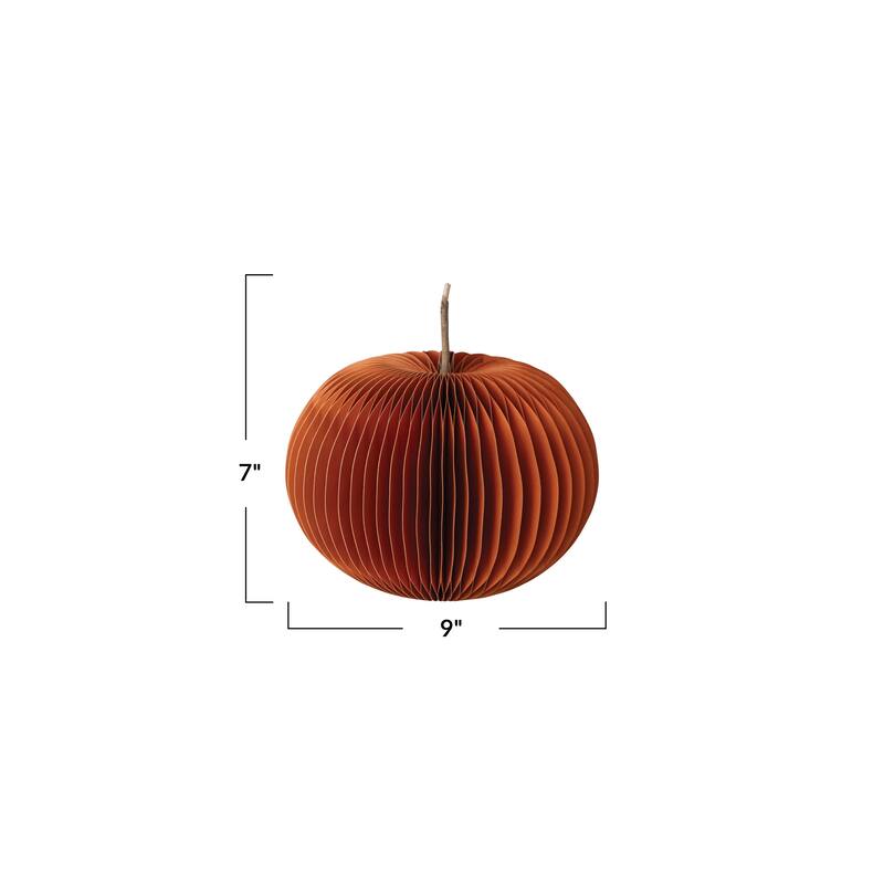 Paper Folding Honeycomb Pumpkin with Twig Stem