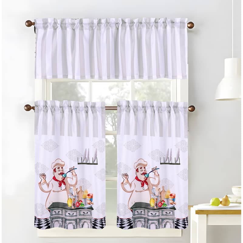Chef Fruit or Herbs Kitchen Curtain Set
