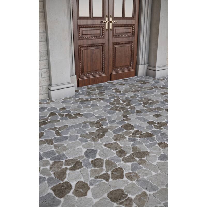 Full Eclectic 18 in. x 18 in. Marble Tumbled Wall and Floor Tile
