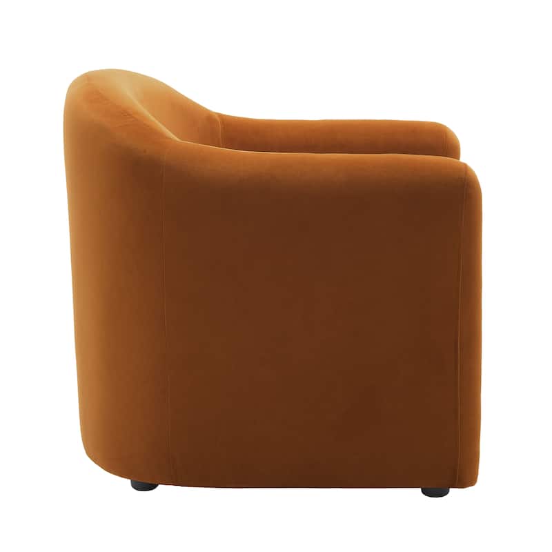 32.3" Wide Upholstered Barrel Boucle Velvet Accent Chair