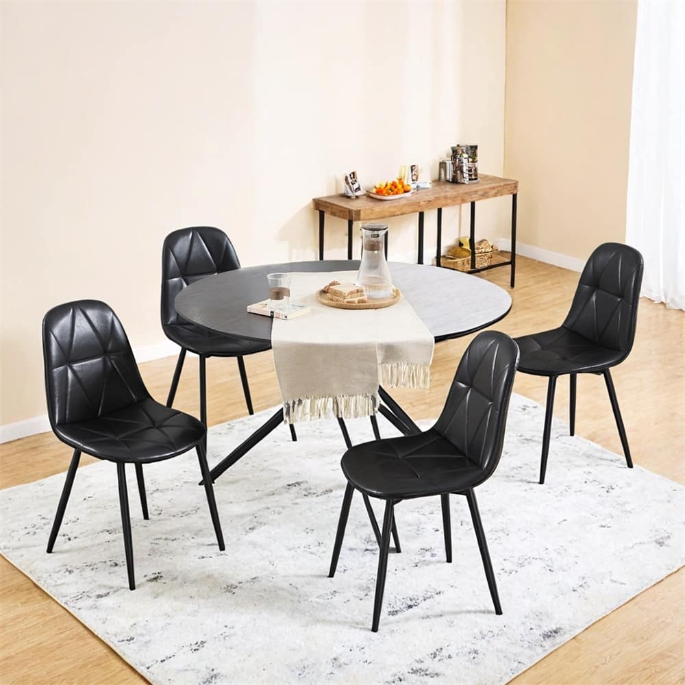 Dining Chairs Set of 4,Upholstered Faux Leather Dining Room Chairs