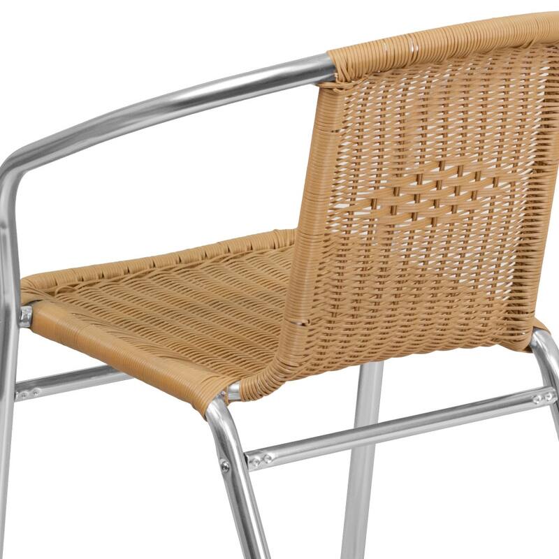 Aluminum and Rattan Commercial Indoor-Outdoor Restaurant Stack Chair