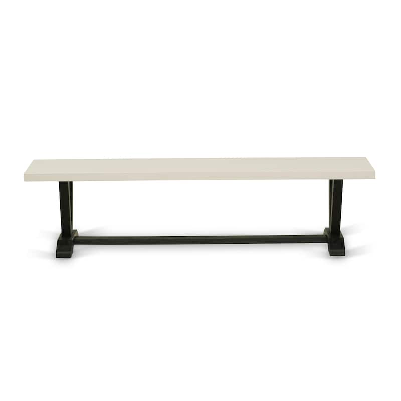 East West Furniture Dining Set- A Rectangular Table and stackable Kitchen Chair, Wire Brushed Black (Pieces & Seat Options)