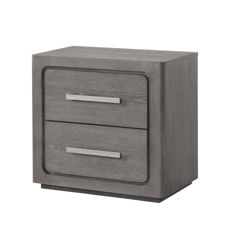 Furniture of America Sorelle Modern Solid Wood Nightstand with USB Ports