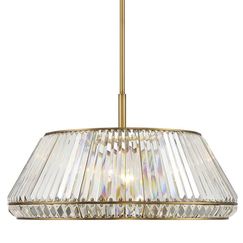 Savoy House 7-1610-6 Pyramid 6 Light 29" Wide Crystal Drum Chandelier - Warm Brass