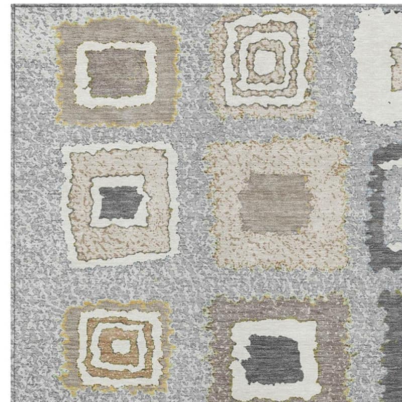 HomeRoots Geometric Transitional Rectangle Outdoor Rug