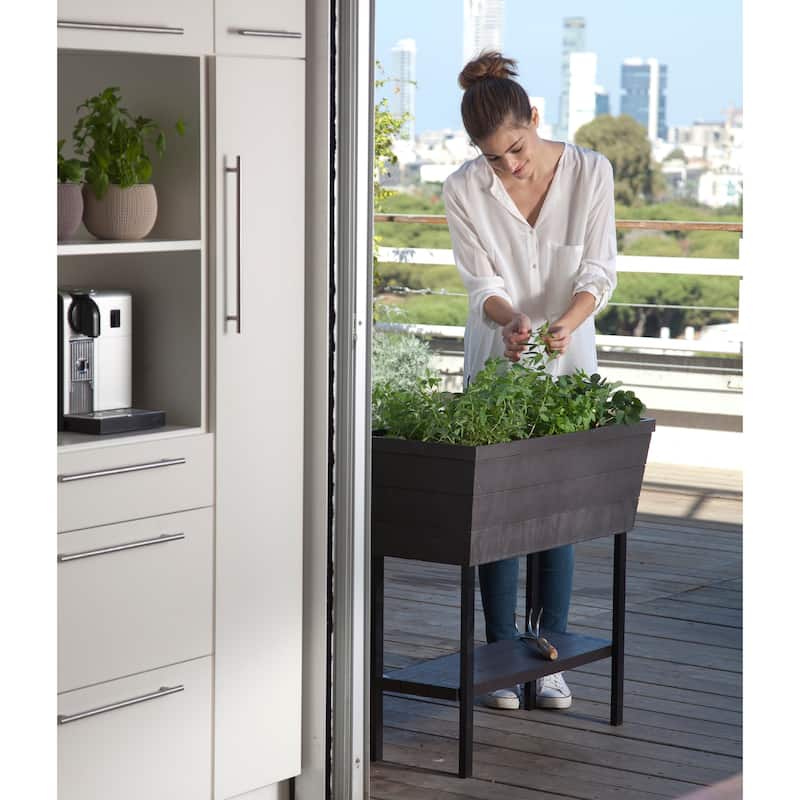 Keter Urban Bloomer Flower Plant Planter Raised Elevated Garden Bed With Self Watering Feature