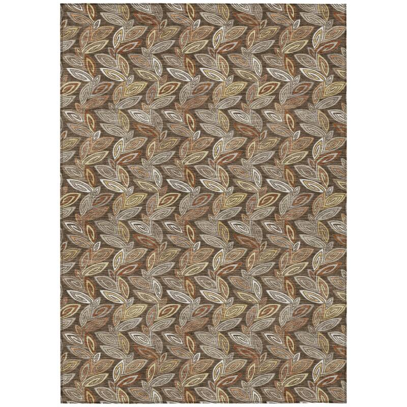 Machine Washable Indoor/ Outdoor Modern Rose Hill Chantille Rug