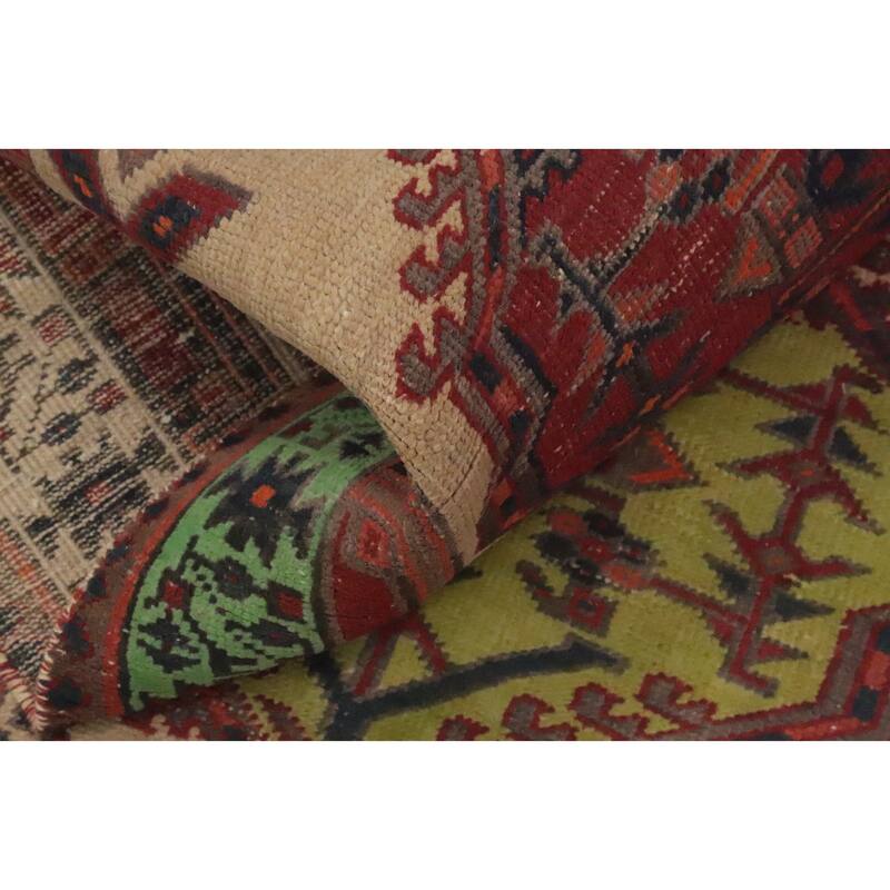 Hand Knotted Oriental 100% Wool Carpet Traditional Tribal Beige & Ivories Ardebil Runner Rug - 10' 5'' X 3' 1''
