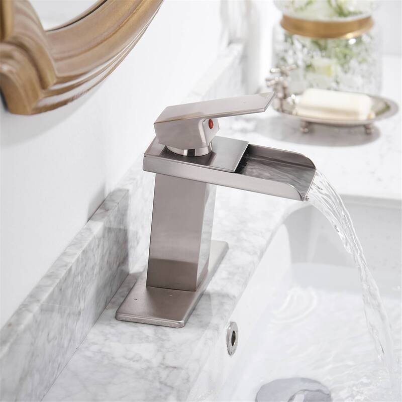 Waterfall Bathroom Sink Faucet Single Handle Bathroom Faucets One Holes Modern Basin Vanity Mixer Taps With Valve