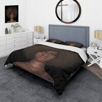 Designart #39 Portrait of African American Woman III #39 Modern Duvet Cover
