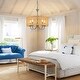 preview thumbnail 13 of 14, 5-Light Farmhouse Boho Rustic Woven Rattan Pendant Light Round Drum Hand Woven Bamboo Rattan Chandelier - 19.6 in. W