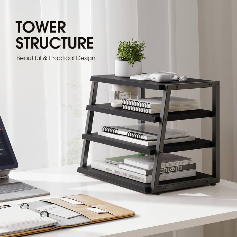 Fenge Desk Organizer, 4 Tier File Organizer for Desk - 14.6x10.5x12.1 inches