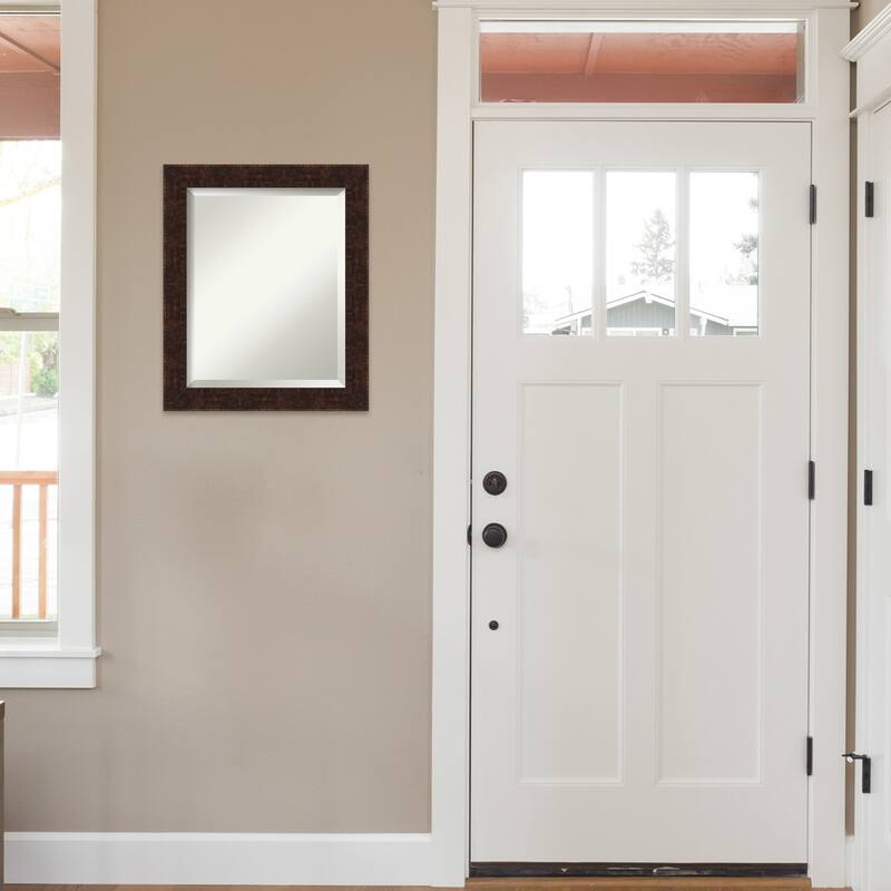 Beveled Wall Mirror - William Mottled Bronze Narrow Frame - William Mottled Bronze Narrow