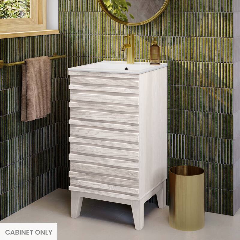 Cascade 18" Freestanding Bathroom Vanity Cabinet Without Top In White Oak - 18