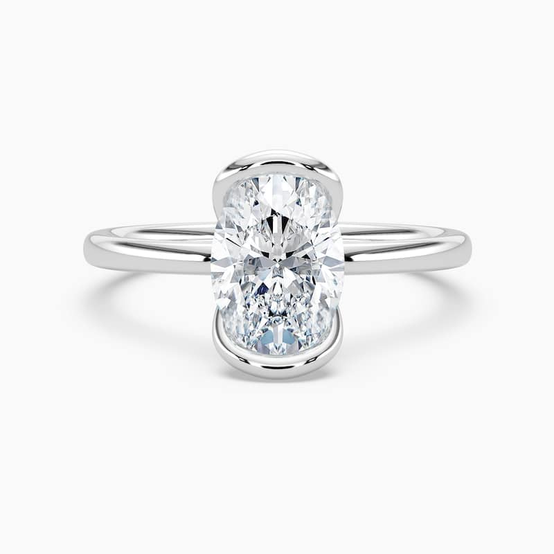 Auriya 14K Gold Lab Grown Diamond Oval Large Loop Solitaire Engagement Ring 1.00 - 5.00ct. tw. (F-G, VS) - 3.00 carats - 9 - White