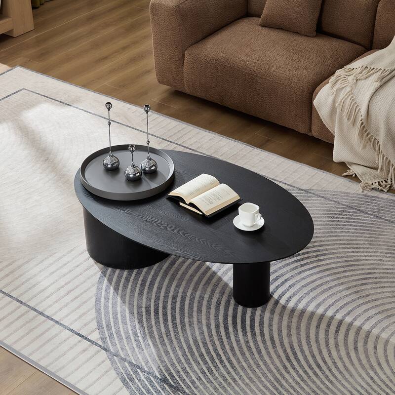 Modern Oval Luxury Coffee Table, Sophisticated Living Room Center Table