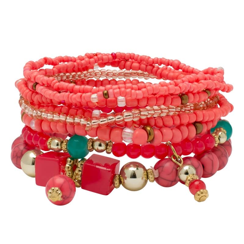 Victoria Townsend Gold Plated Pink Bead Layering Bracelet