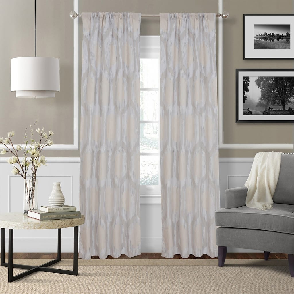 Hexagon Strie Window Curtain Panel Pair - 48" x 84"