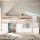 preview thumbnail 1 of 19, Multiple Functional Twin Size Storage Low Loft for Kids Cream