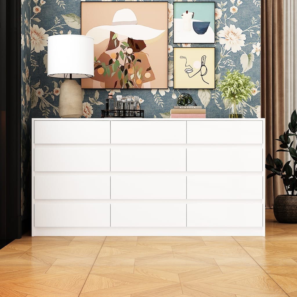 Large Floor Wood Dressers & Chest of Drawers Handle Free,Sideboard