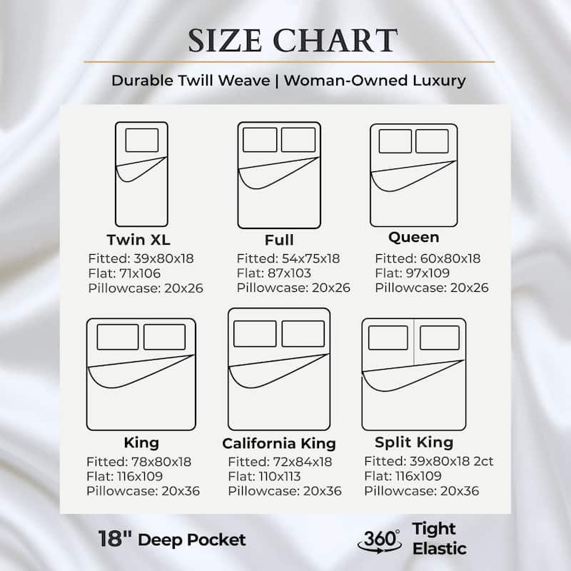 BedVoyage 100% viscose from Bamboo Bed Sheet Set, Split King - White