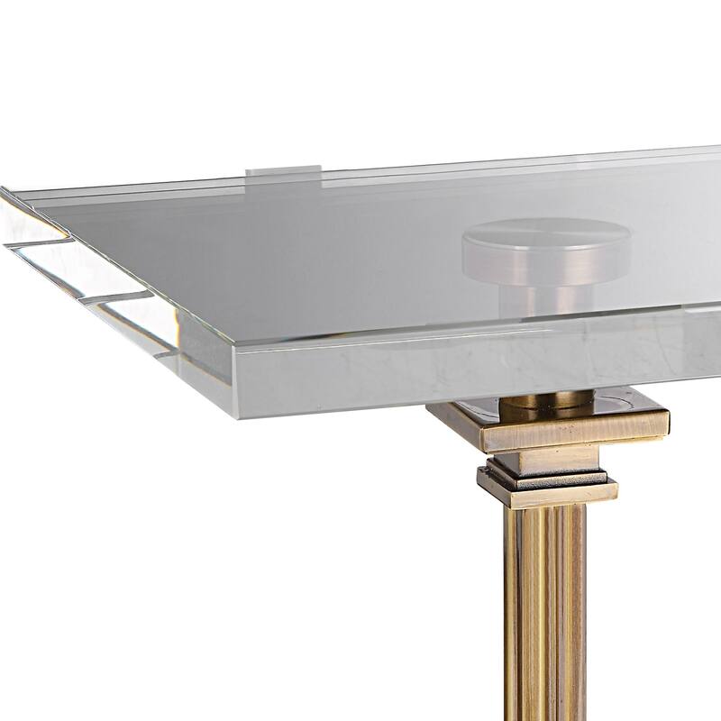 24.5" Gold Modern Style Square Drink Table