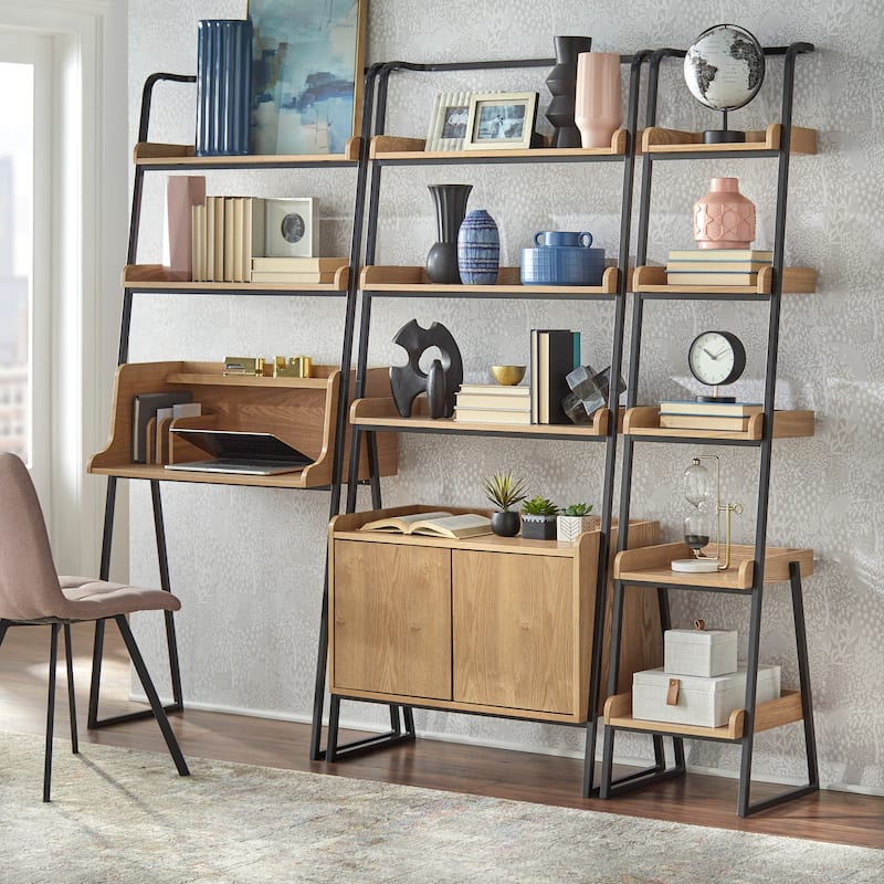 Lifestorey Estanier Large Ladder Shelf with Cabinet