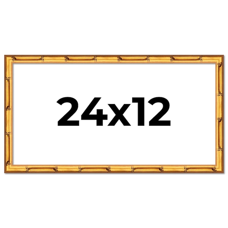 24x12 Frame Gold Bamboo Solid Wood Picture Frame | 1 Inch Moulding
