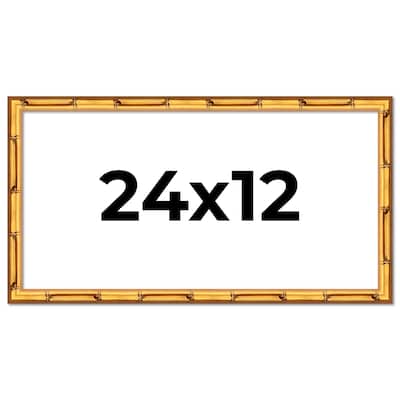 24x12 Frame Gold Bamboo Solid Wood Picture Frame | 1 Inch Moulding