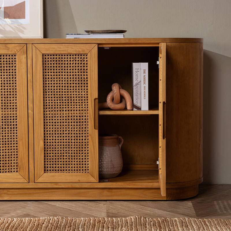Adelheid Pine Wood Sideboard Buffet by Kosas Home